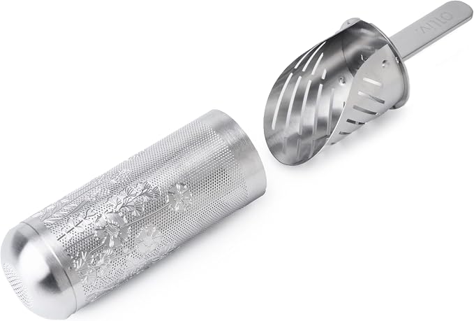 Tea Infuser Spoon For Loose Leaf Tea Filter Stainless Steel Popsicle Tea Stick Tea Spoon Diffuser Long-Handle Tea Filter Easy to Carry Tea Strainer Pipe Steeper(Silver)