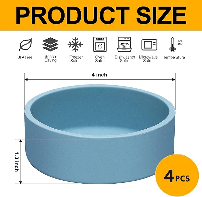 4 Pack Silicone Air Fryer Egg Pan Individual Microwave Egg Cooker Eggwich Egg Bites Molds for Oven Microwave - Blue