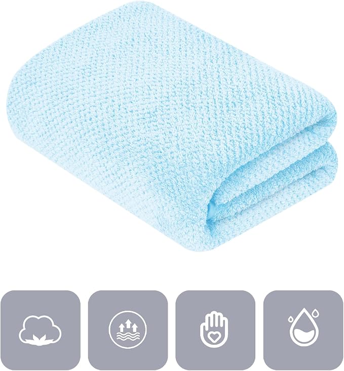MaopaoBeauty 2 Pack Oversized Bath Towel Set 35in x 70in Bath Sheets for Shower Pool Beach Bathroom Super Absorbent Soft Quick Dry Blue Towels(2PCS Blue)