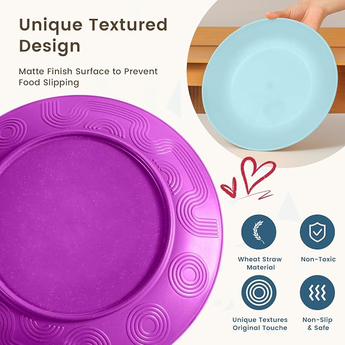 40-Piece Kichen Dinnerware Set, Wheat Straw Dinnerware Set, Plates, Bowls, Drinking Cups, Service for 8, Dishwasher & Microwave Safe Dish Set, Unbreakable Plates and Bowls Set - Memphis