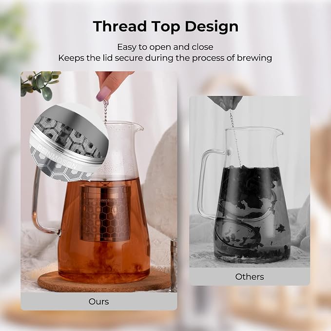 2 Pack Large Tea Infuser for Loose Leaf Tea & Spice Ball 2”x2.8” | Stainless Steel Tea Strainer Fine Mesh Large Tea Ball for Loose Leaf Tea Steeper for Teapot Pitcher Cup Mug Bottle Kettle