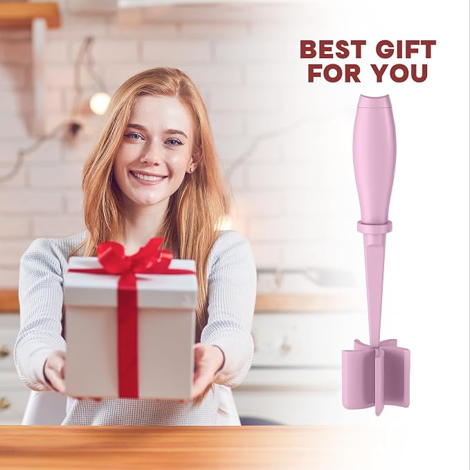 PGYARD Meat Chopper Hamburger Grinder, Kitchen Smasher for Ground Beef | Heat Resistant, 5 Blade, Burger Grinder Nylon Potato Mix Tool, Meat & Poultry Tenderizers, Dishwasher Safe, Pink
