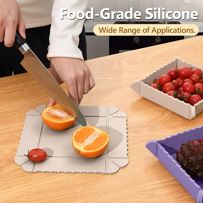 Magnetic Silicone Trivet Mat - Heat Resistant Hot Pad for Hot Dishes, Pots & Pans, Non-Slip Table & Countertop Protector (Beige)