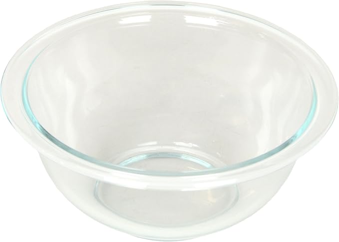 Pyrex 322 1-Quart Glass Mixing Bowl - Made in USA | Tempered Glass | Thick Glass Walls | Wide Rim | Refrigerator Safe | Freezer Safe | Dishwasher Safe | Reusable Construction