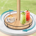 12" Lazy Susan with Umbrella Hole for Outdoor Patio Table - 360° Rotation Iron Turntable Organizer for Beach Umbrellas Patio Garden Swimming Pool