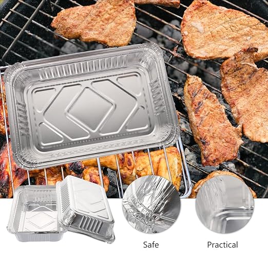 Waytiffer 20Pack Drip Pans Compatible with Weber Grills Spirit Gas Grills, Q Grills, Genesis and Genesis II LX 200 300 Series,Disposable Aluminum Foil BBQ Grease Trays, 8.5 x 6 Inch