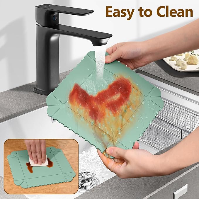 Magnetic Silicone Trivet Mat - Heat Resistant Hot Pad for Hot Dishes, Pots & Pans, Non-Slip Table & Countertop Protector (Green)