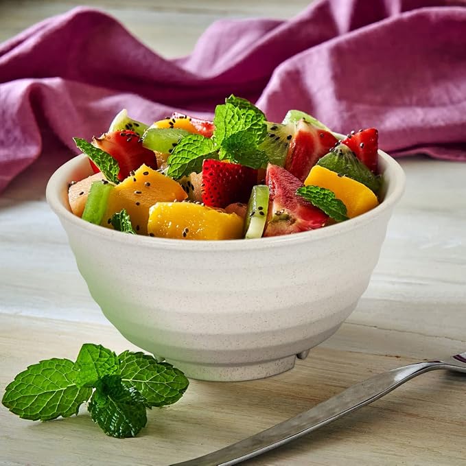 【NOT CERAMIC】60 Oz Big Salad Bowl Soup Bowl , Large Bowls for Eating Microwave and Dishwasher Safe BPA-Free Eco-Friendly Deep Cereal Bowls for Cereal, Salad, Ramen,Soup, Mixing [Set of 8]