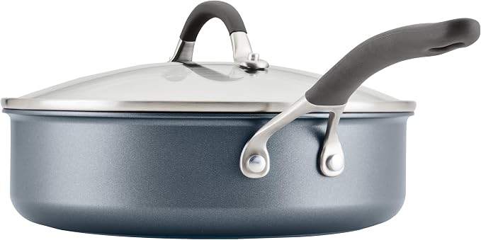 Circulon A1 Series with ScratchDefense Nonstick Induction Cookware, Large Saute Pan with Lid, Nonstick Pan, 5-Quart, Graphite