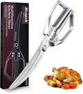 Huusk Kitchen Scissors for Food - Multifunction Poultry Shears Heavy Duty | Japanese Stainless Steel Kitchen Shears for Meat, Fish, Chicken, Turkey, Ergonomic Handle, Easy to Clean, Gifts for Women