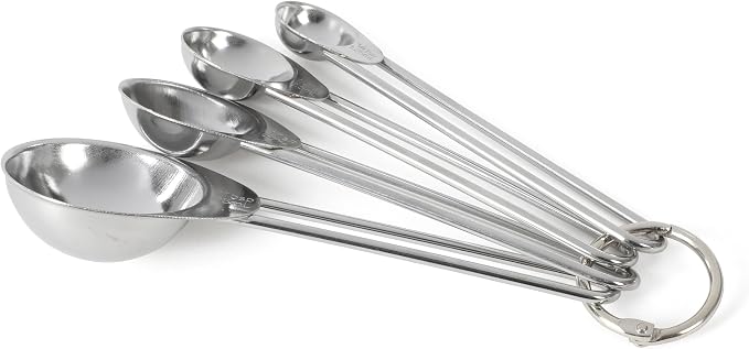 Martha Stewart Richburn 4-Piece Stainless Steel Measuring Spoons Set – Durable and Accurate Kitchen Measuring Tools for Baking and Cooking