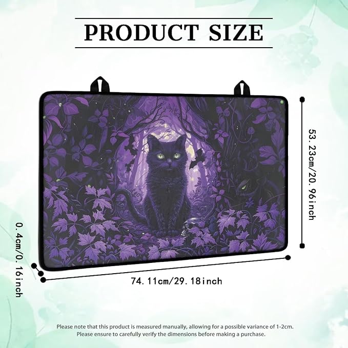 Dark Cat Stove Top Covers for Electric Stove, Fashion Cute Stove Top Cover Protector, Heat Resistant Silicone Stove Mat, Wear Resistant Range Ceramic Gas Burners Mat Halloween Decor