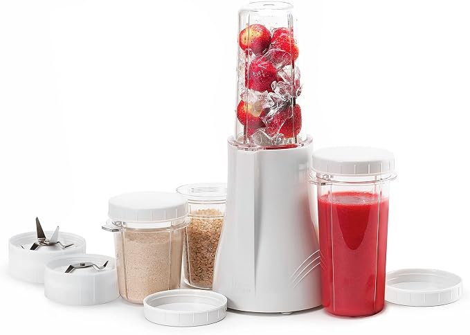Tribest PB-250 Kitchen Grinder & Personal Blender, White | For Shakes and Smoothies, BPA-Free Portable Blender Cups