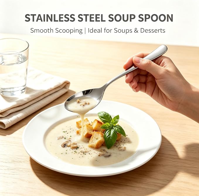 48-Piece Silverware Set for 8 with Steak Knives, Stainless Steel Flatware Set, 18/8 Food Grade Cutlery Set, Mirror Polished, Rust Resistant, Dishwasher Safe, Tableware Set for Home & Restaurant