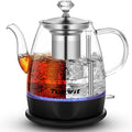 Topwit 1L Glass Electric Kettle, Gooseneck Electric Tea Kettle, BPA-free | Removable Stainless Steel Tea Infuser, Auto-Shut Off, Boil-Dry Protection, Dual-Purpose For Hot Water, Tea & Coffee, Black