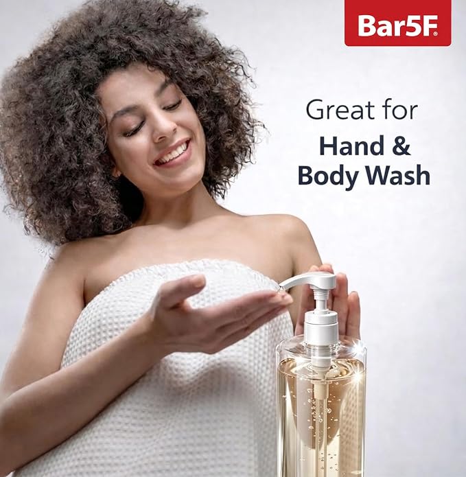 Bar5F Pump Bottle 32-Ounce 1-Liter Empty | For Shampoo Conditioner Body Wash Lotion, BPA-Free, Crystal-Clear, Pack of 1