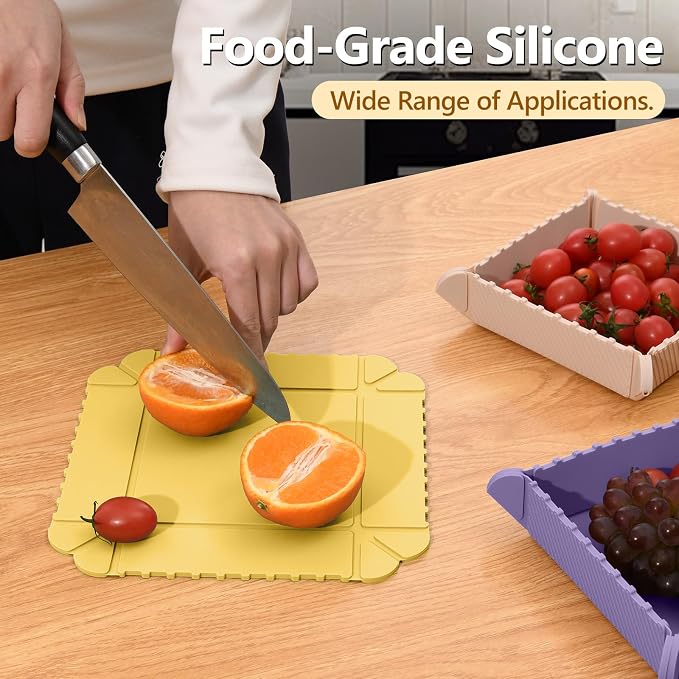 Magnetic Silicone Trivet Mat - Heat Resistant Hot Pad for Hot Dishes, Pots & Pans, Non-Slip Table & Countertop Protector (2, Lemon Yellow)