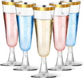 40 Pack Plastic Champagne Flutes with Gold Rim, 5.5 Oz Clear Disposable Plastic Champagne Glasses, Wine Glasses Cups for Wedding Celebration Birthday Party Wine Tasting New Years Eve Party Supplies