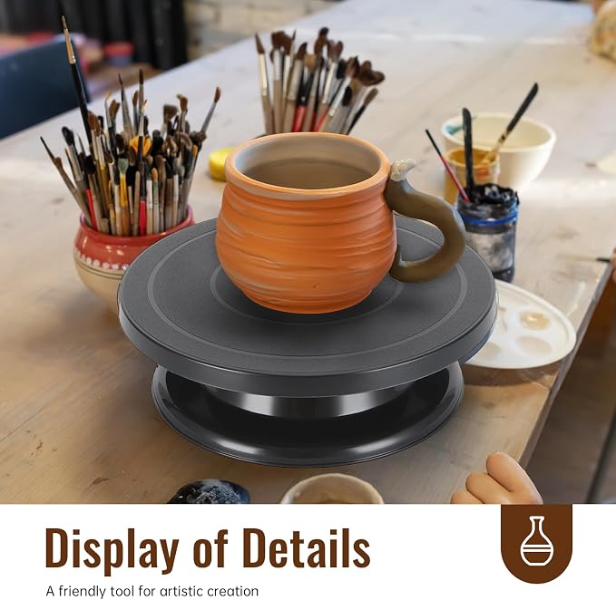 11 lnch Cake Turner，Pottery Wheel，Spinning Wheel | Smooth Rotation Metal Ball Bearing Turntable, Ideal for Cake Decorating, Art Painting & Pottery Making,Perfect Holiday Gift