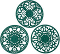 Extra Thick Silicone Trivet Mat for Hot Dishes, Hot Pots and Pans, Pot Holder, Hot Pad to Protect Your Table and Countertop, Kitchen Decor and Accessories,Malachite Green,Set of 3