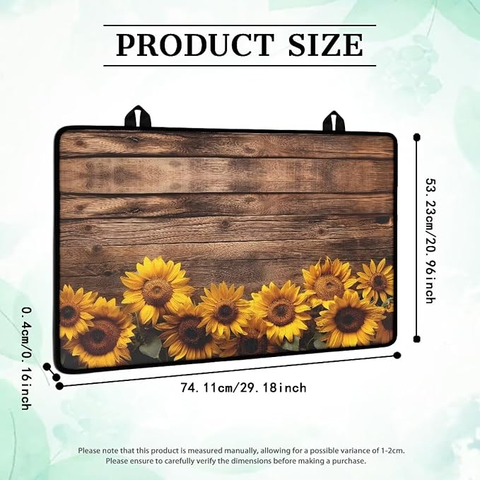 Vintage Sunflower Plank Print Stove Top Covers for Electric Stove Stain Resistant Cooktop Cover 29.18 x 20.96 inch Stovetop Protector Pad Coffee Machine Mat for Flat RV Range
