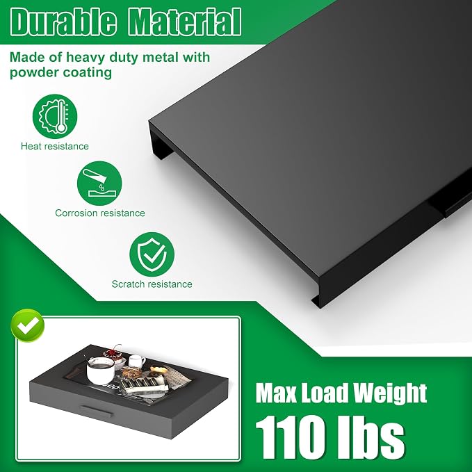 Forestchill Stove Top Cover, Heavy Duty Metal Gas Stove Cover Board with Handle, 15"L x 22"W x 3"H Noodle Board for Cooktop, Gas/Electric Stove, Expanding Kitchen Space & Easy to Clean