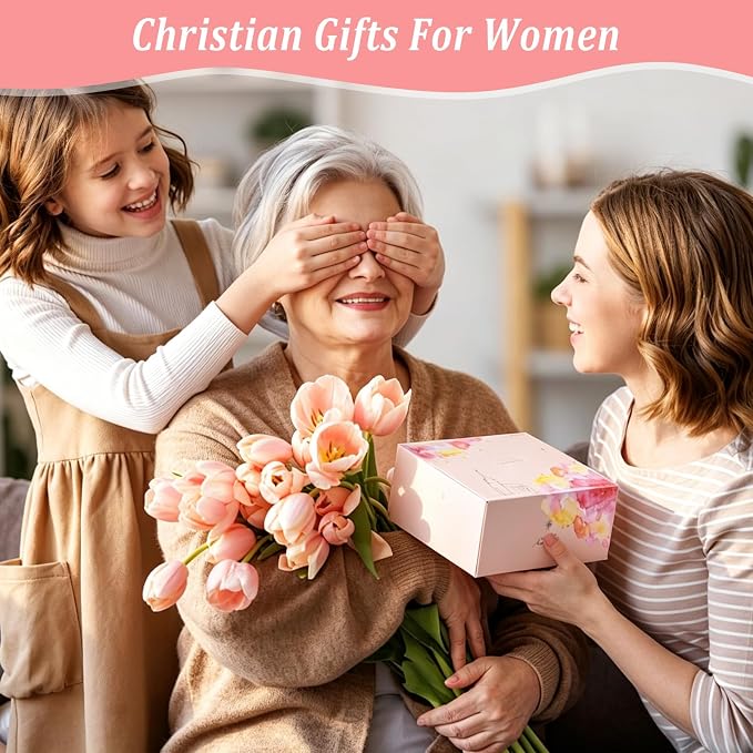 Christian Gifts For Women, 9Pcs Inspirational Religious Birthday Gift Set | Unique Catholic Gift Bible Faith Based Accessories, Ceramic Coffee Cup, Tote Bag, Bible Verse Jar, Can Candle, Baptism Gifts