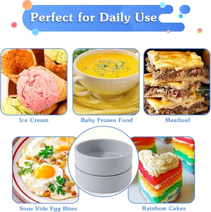 3Pcs ZHYEEDAA Air Fryer Egg Mold,Silicone Egg Molds, Individual Egg Bite Maker Reusable Egg Molds, Microwave Egg Cooker, BPA Free, Dishwasher Safe (Round2)