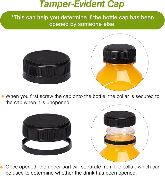80pcs 16oz Plastic Juice Bottles with Caps, Sticker Labels, Brush | Reusable Empty Juice Bottles with Lids and Labels, Funnel, Brush Beverage Containers for Juicing, Smoothies, Tea, Milk