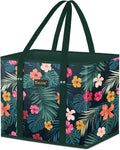 BALEINE 1PK Reusable Grocery Bags, Heavy Duty Shopping Tote Bag | 12'' Long Handles, Reinforced Bottom Keeps Upright, Fold Flat Storage, Water-Resistant Shopping Bag, Multiple Color Options