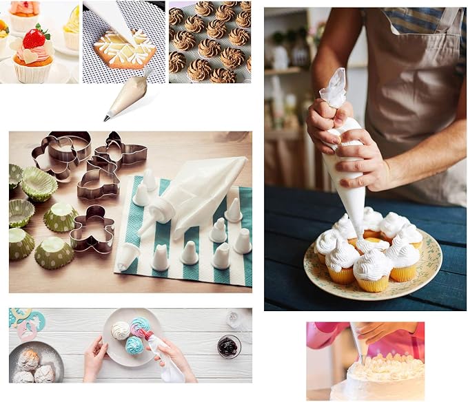 Piping Pastry Bag Pack of 200 Plastic Disposable Cream Pastry Bag Cake Icing Sugarcraft Cupcake Piping Decorating Tool For Baking Supplies (Medium 12'' 200pcs)