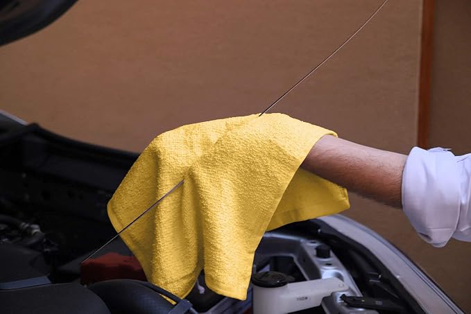 Avalon Towels Bar Towels (Pack of 120) Size 14x17 Inches – 100% Cotton, Absorbent and Reusable Cleaning Rags, Multipurpose Cleaning Towels, Terry Cloth Rags, Durable Shop Rags (Yellow)