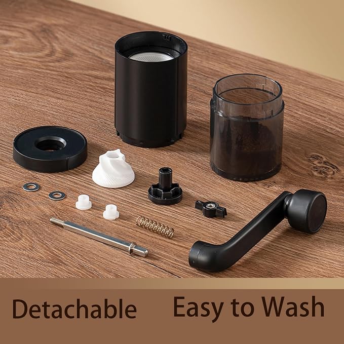 Hand Coffee Grinder with Ceramic grinding core Black Durable Adjustable Grind Setting for Espresso to French Press Easy for Washing Gift for Travel & Camping