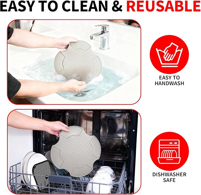 Silicone Mat for Ninja Crispi Air Fryer, Heat-Insulating Trivet for FN101 Containers – Kitchen Splatter Guard, Ninja crispi Accessories Oil Blocker, Keeps Countertop Clean(Off White & Black)
