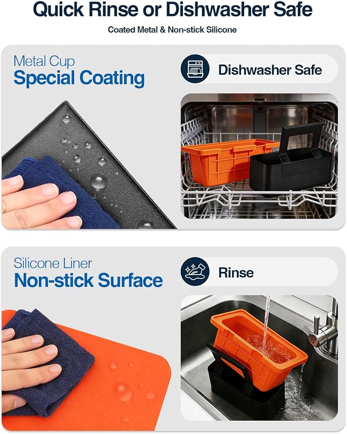 Drip Pan with Silicone Grease Cup Liners for Blackstone, Upgraded Silicone Grease Catcher, Reusable Grease Tray for 17", 22", 28" and 36" Blackstone Griddles