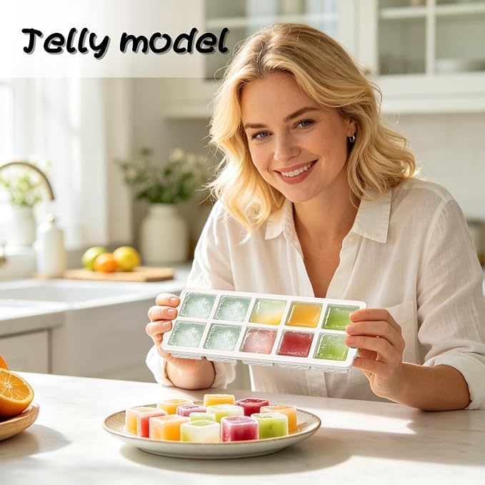 3-Pack Ice Cube Trays with Lid, 10 Cubes 2 Tbsp, Silicone Tray for Freezer | BPA Free, Leak-proof Lid, Freeze Ice Cubes, Chocolates, Sauces, Juices, Fruit Purees, Meal Prep, Cocktail, Coffee, Soup, Food
