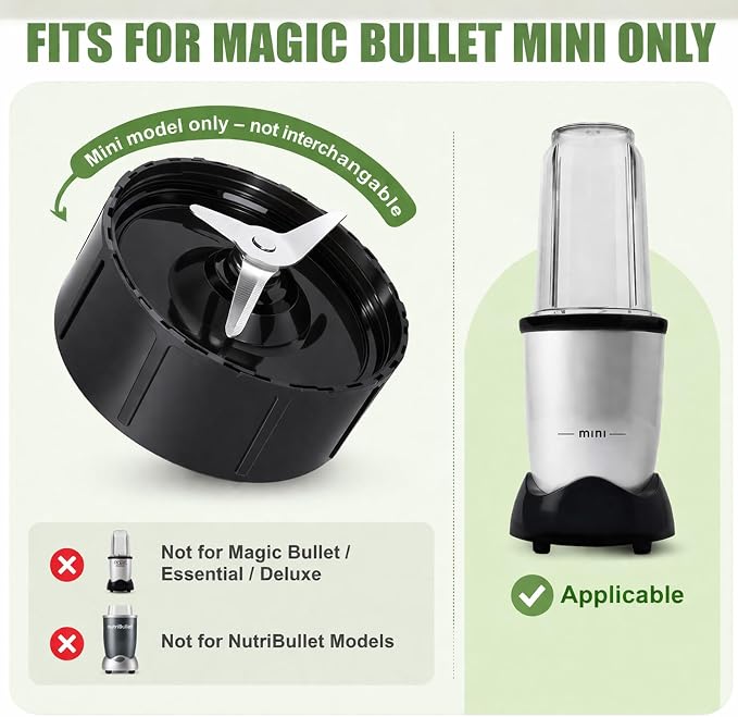 Cross Blade Compatible with Magic Bullet Mini Blenders Replacement Part Only，Not for Magic Bullet 250W or Any Nutribullet Models