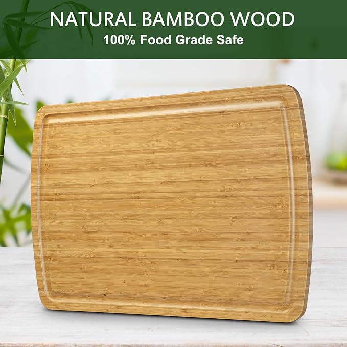 30 Inch Extra Large Bamboo Cutting Board for Kitchen, Wooden Stove Top Cover Noodle Board, Meat Cutting Board for BBQ with Juice Groove, Over the Sink Cutting Board