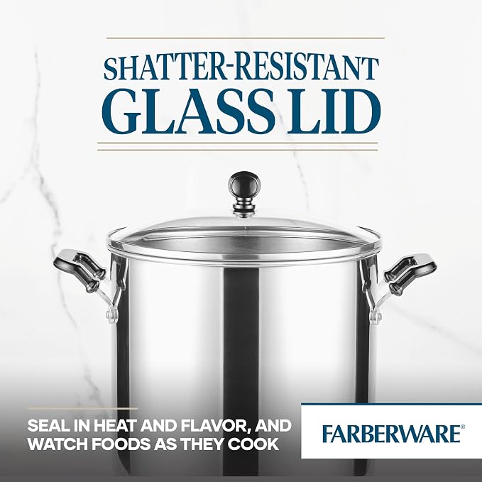 Farberware Classic Series 11 Quart Stockpot with Glass Lid