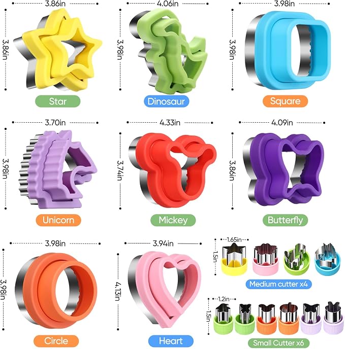 Uncrustable Sandwich Cutter, Sandwich Cutters for Kids Lunch, 43 Pcs Kids Sandwich Cutter and Sealer Set with Storage Case, Crustless Sandwich Cutters Shapes for Girl Boy Lunch & Bento Box Accessories