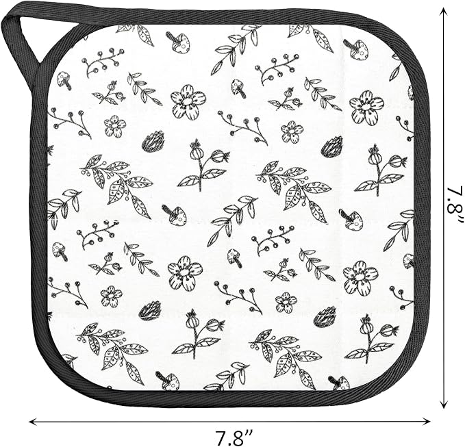 6 Pack Pot Holders 100% Cotton Heat Resistant Potholder, Machine Washable Pot Holder, Hot Pads, Table Pads for Cooking Baking (G)