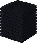 Homaxy 100% Cotton Waffle Weave Kitchen Dish Cloths, 9-Pack, Black | Ultra Soft Absorbent Dish Towels, Quick Drying Dish Rags with Hanging Loop, 12 x 12 Inches