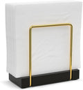 Napkin Holder for Table, Gold Kitchen Accessories, Bamboo Iron Wood Holders | Dining Table Farmhouse Cocktail Picnic Rustic Holders, Mail Bills, Suitable for All Dining Room Decor, Gold & Black