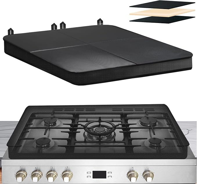 Gas Stove Covers For Gas Stove Top,with Built-in Hard Board,24"x20" | Outer fiberglass Stove top covers for gas burners keep clean,extra countertop space gas stove top cover,Foldable,Waterproof