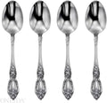Oneida Wordsworth Dinner Spoons Silverware Set for 4, Flatware | 18/0 stainless steel, mirror finish | dishwasher safe | great for soup or everyday dining, cutlery set