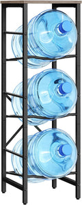 HOOBRO Water Jug Rack, Water Bottle Holder, 5 Gallon Water Jug Rack, 3-Tier Water Cooler Storage Rack, Water Dispenser Stand, for Kitchen, Living Room, Office, Greige and Black BG01ST01