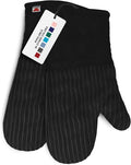 Silicone Oven Mitts - Black Set of 2-12.5" - Heat Resistant to 536 F / 280 C Kitchen Gloves - Professional Grade Protection Hot Cooking Baking