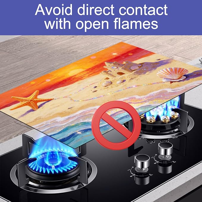 HOMETITUTE Summer Stove Top Cover 28x20 Starfish Beach Heat Resistant Protector