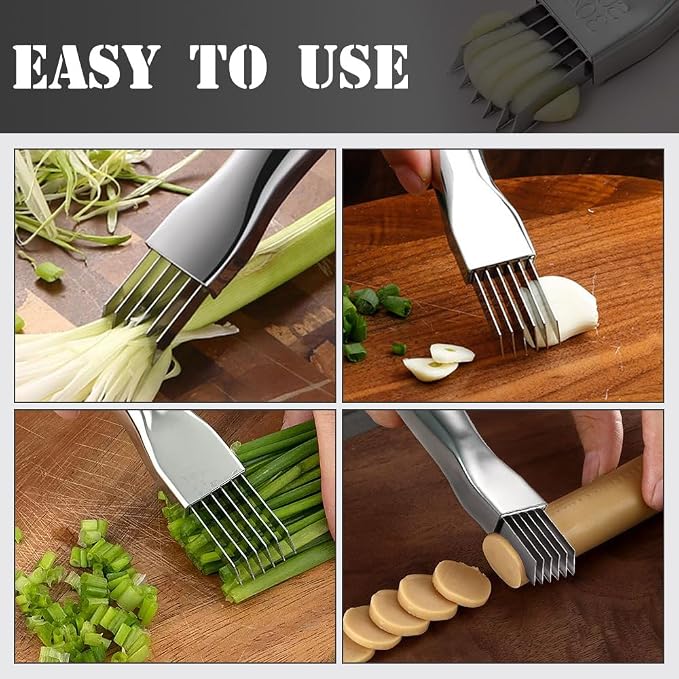 Shred Silk The Knife, 2026 Upgrade Stainless Steel Green Onion Knife Food Speedy Chopper, Kitchen Vegetable Cutter Household Multifunctional Food Slicer (A-1Pcs)