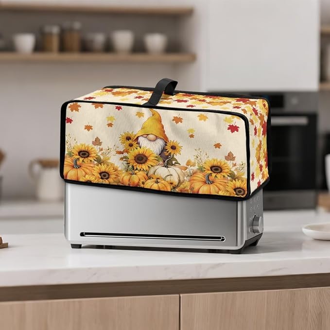 Toaster Dust Cover for Bella 2 Slice Slim Toasters, Sunflower Gnome Small Appliance Dust and Fingerprint Protection for Bella 2 Slice Slim Toaster with Handle